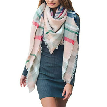 Women Stylish Warm Plain Coloured Fringed Pleated Virgin Wool Scarf Shawl Wrap
